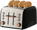 Russell Hobbs 4 Slice Toaster | Kitchen Bread Toasting Browning Machine | Wide Slots Defrost