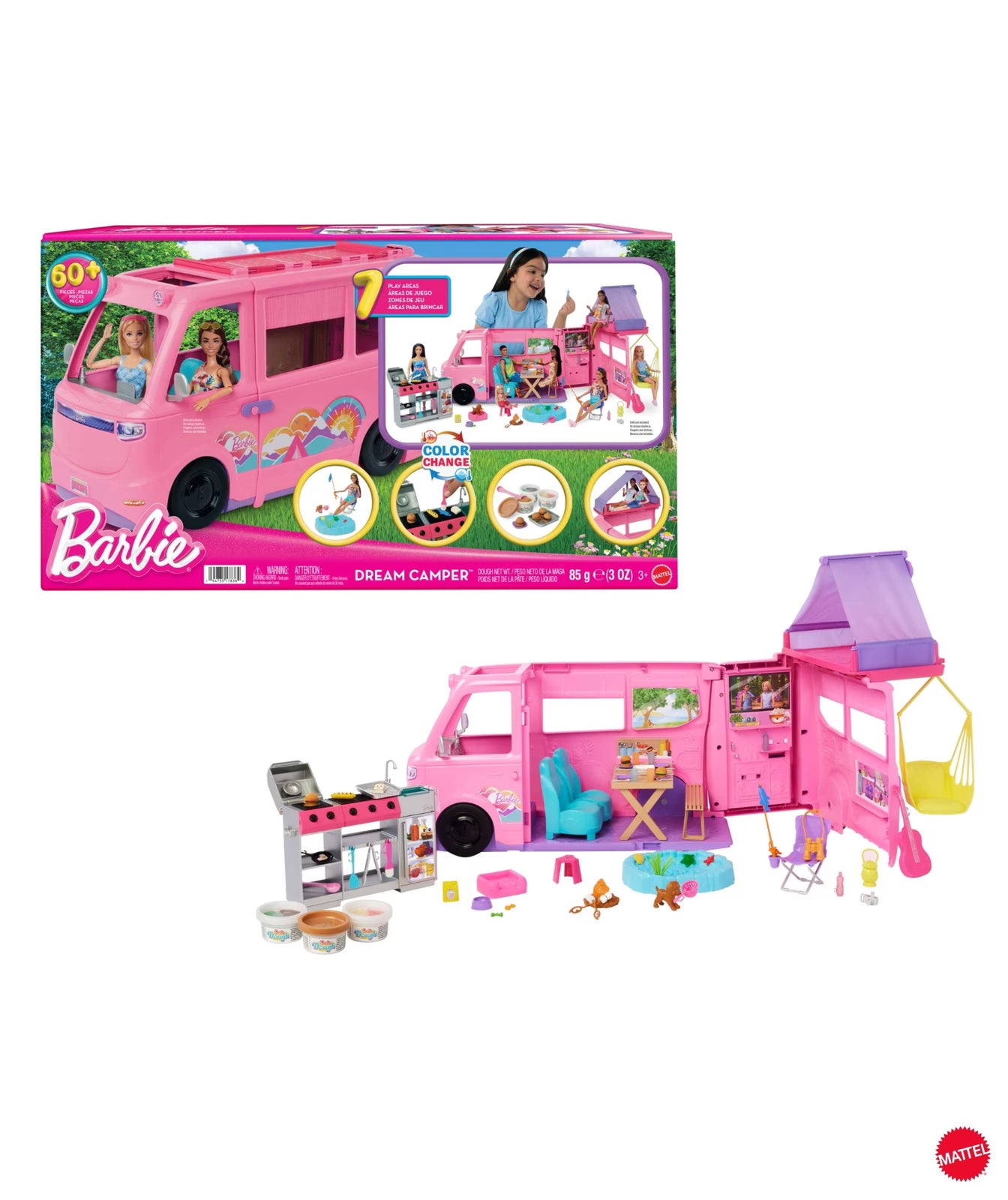 Barbie Camper Dreamcamper Toy Playset With Pool | Girls Kids Pretend Camping Playset