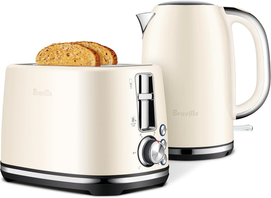 Breville Breakfast Pack 2 Slice Bread Toaster| 1.7L Kettle Hot Water Jug Boiler