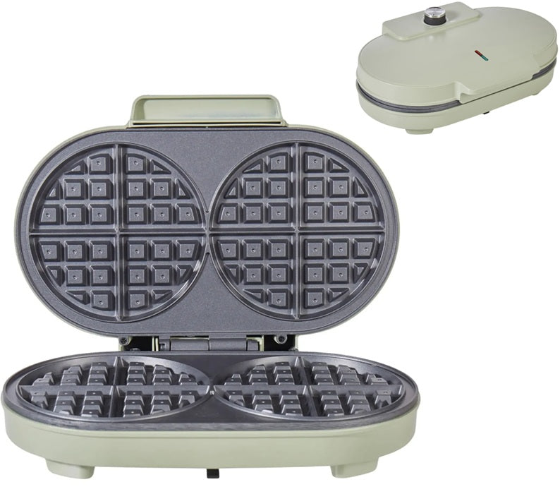 Davis & Waddell Double Non-Stick Waffle Maker | Electric Breakfast Waffle Cooker Baking Machine | Pancake & Crepe Maker