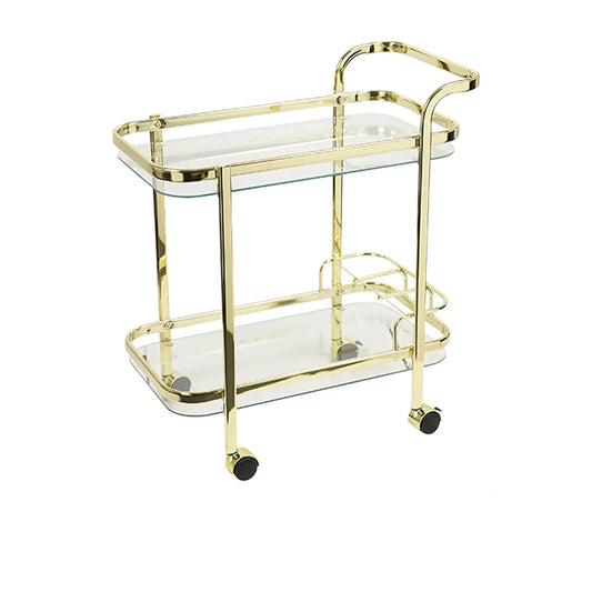 Portable Bar Cart | Dessert Entertaining Drinks Trolley Wine Coffee Kitchen Rack Glass Holder