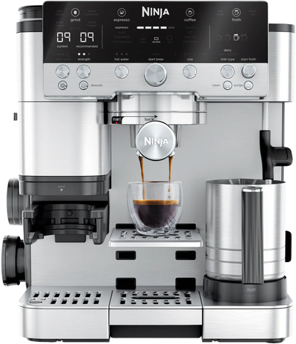 Ninja Premium Coffee Machine | 3-in-1 Brew Espresso Filter and Cold Brew Coffee Maker Machine | Milk Frother - Steams and Froths