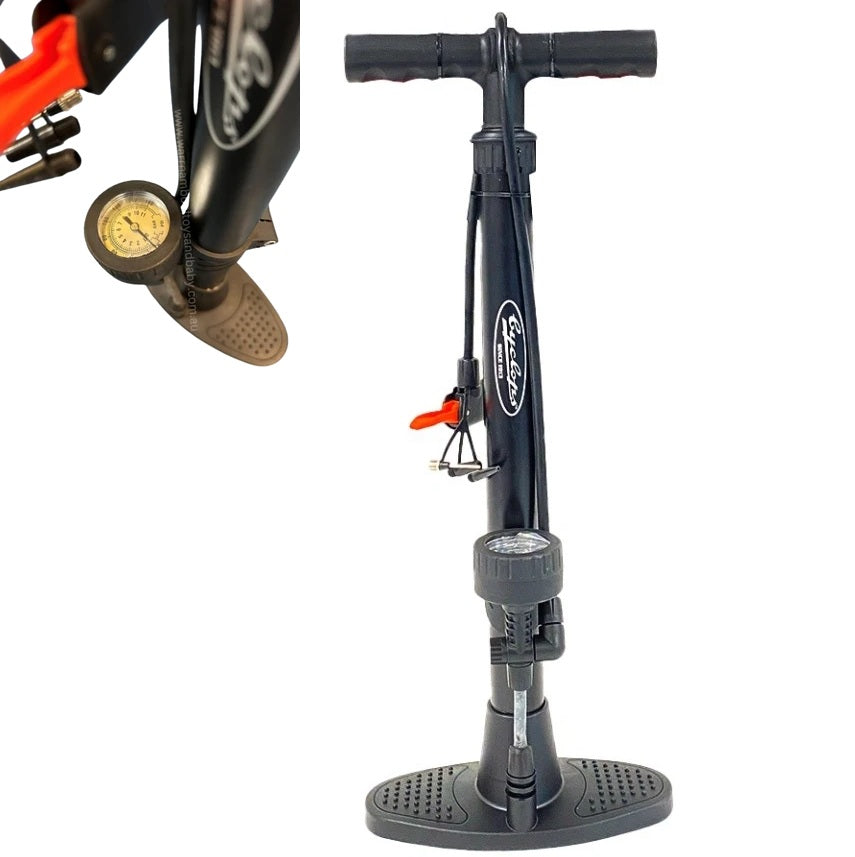 Bicycle Bike Ball Floor Pump with Gauge and Needle, Inflatable Pool Sports Ball Inflator, Inflation Tool
