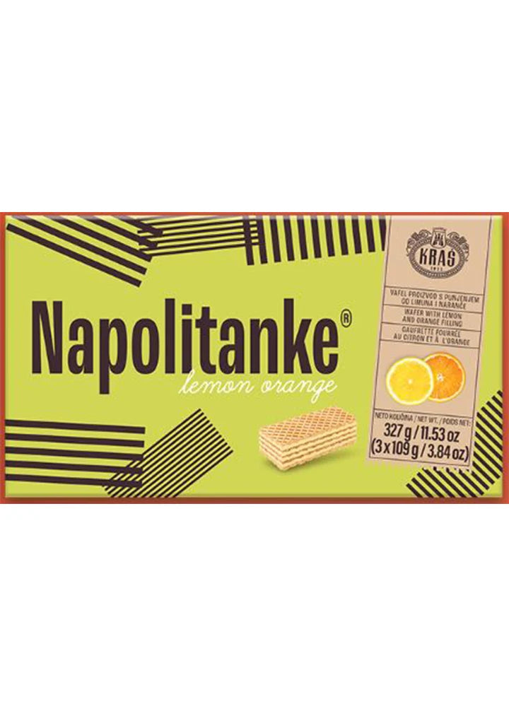 Kras Napolitanke Wafers Biscuits Lemon Orange 327g European Dessert Snack Tea Coffee Treat