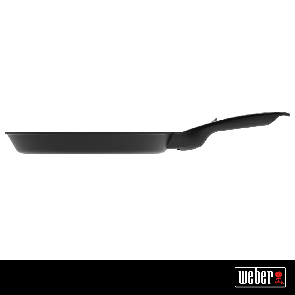 Weber Large Fry Pan |  Titanium Frying Pan Scratch Resistant | Suits Gas Barbecue | Detachable Handles