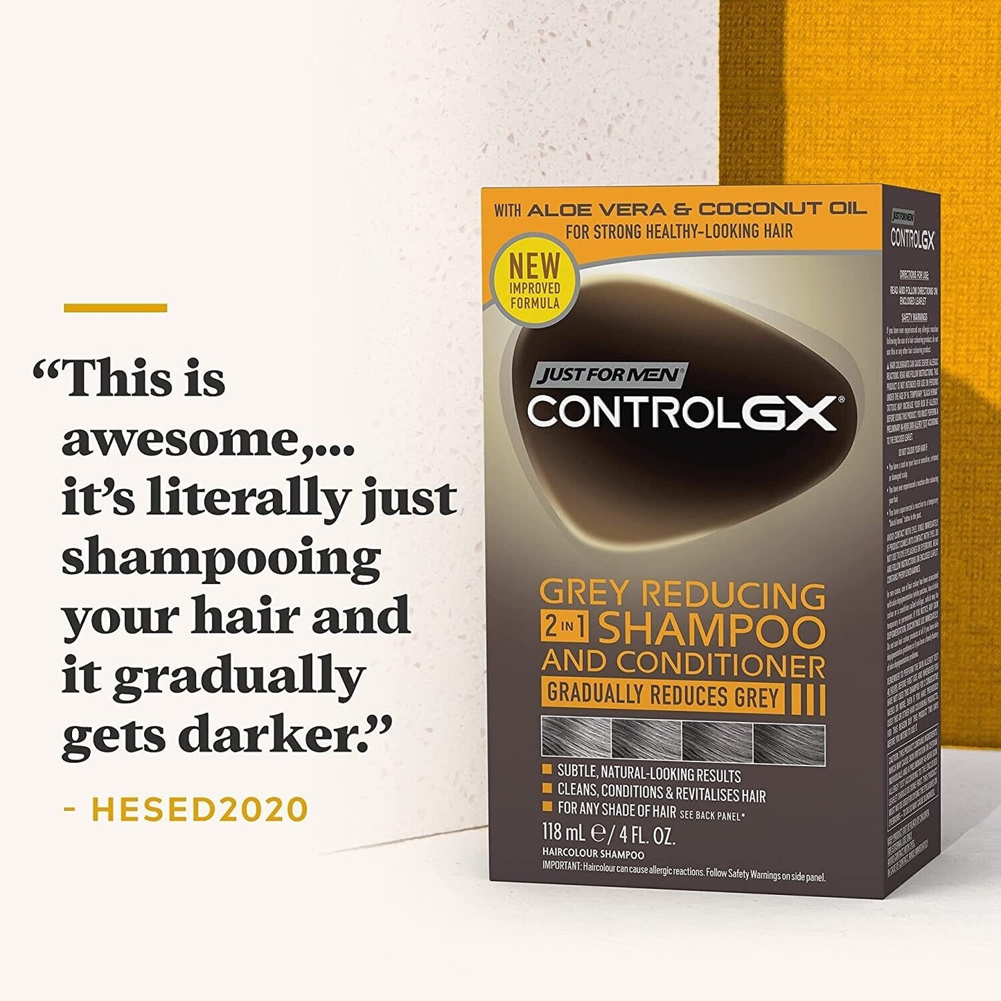 Just for Men Control GX Grey Reducing 2 in 1 Shampoo & Conditioner 118ml