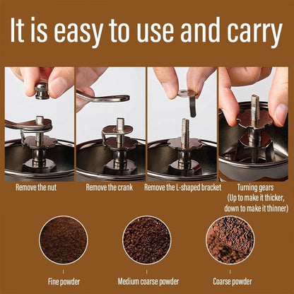 Vintage Manual Coffee Bean Grinder | Classic Hand Coffee Machine | Retro Grinding Rustic Charm | Fresh Beans