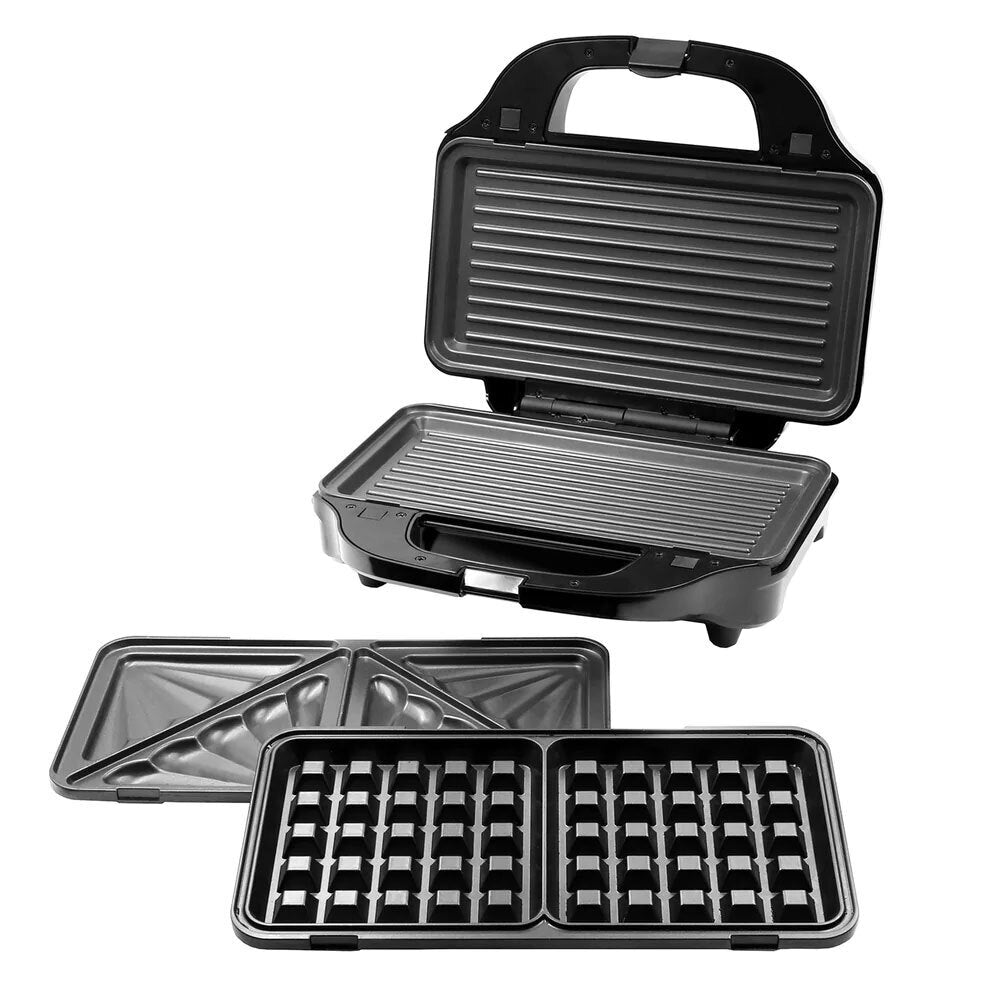 Sandwich Press Electric 3-in-1 Snack Jaffle Toastie Waffle Grill Plate Grilling Plates