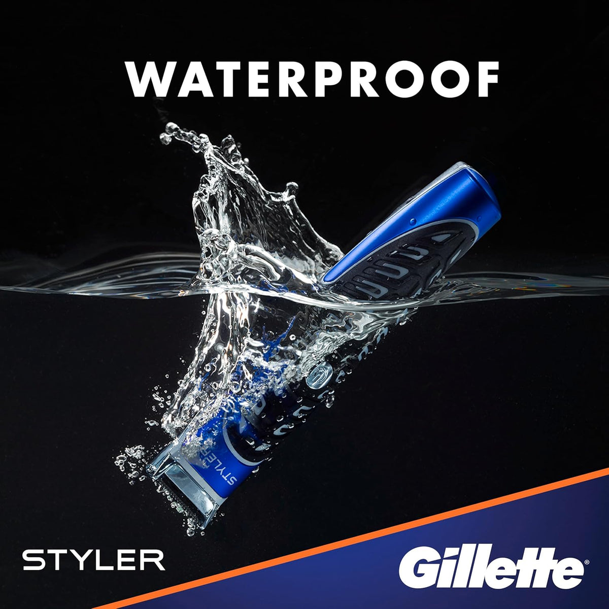 Gilette All Purpose Beard Trimmer | Compact Battery Razor Edger | Waterproof Travel Shaver