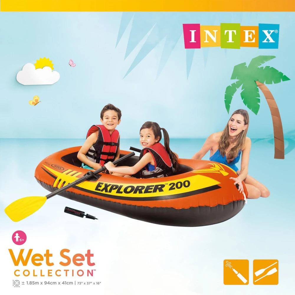 Intex 2-Person Explorer 200 Inflatable Boat witt Oars