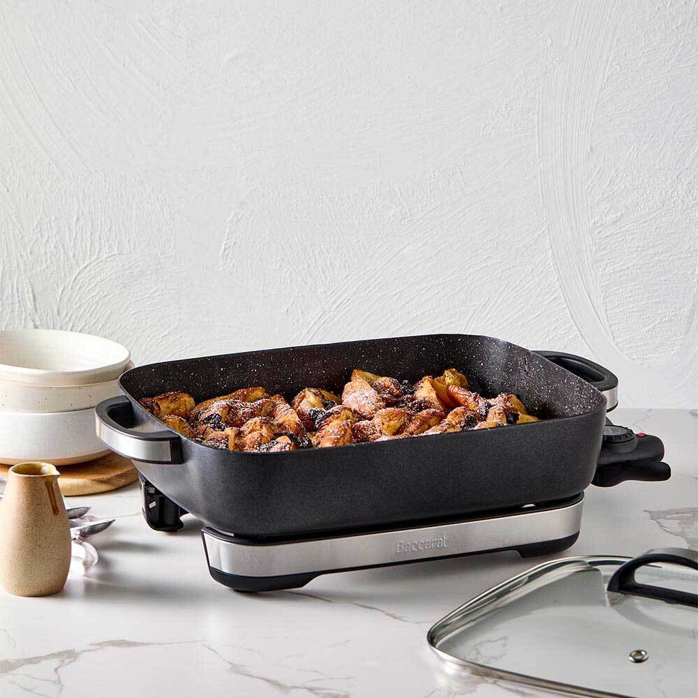Baccarat Electric Frypan Large Non-Stick Frypan Portable Caravan Banquet Skillet