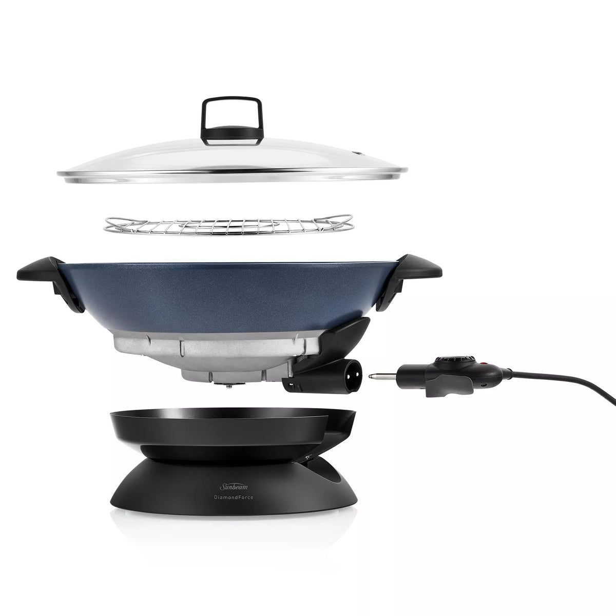 Sunbeam Electric Wok 7.5L | Non-Stick Family Frying Pan Stir-Fry Cooking | Portable Cooking | Kitchen Appliance