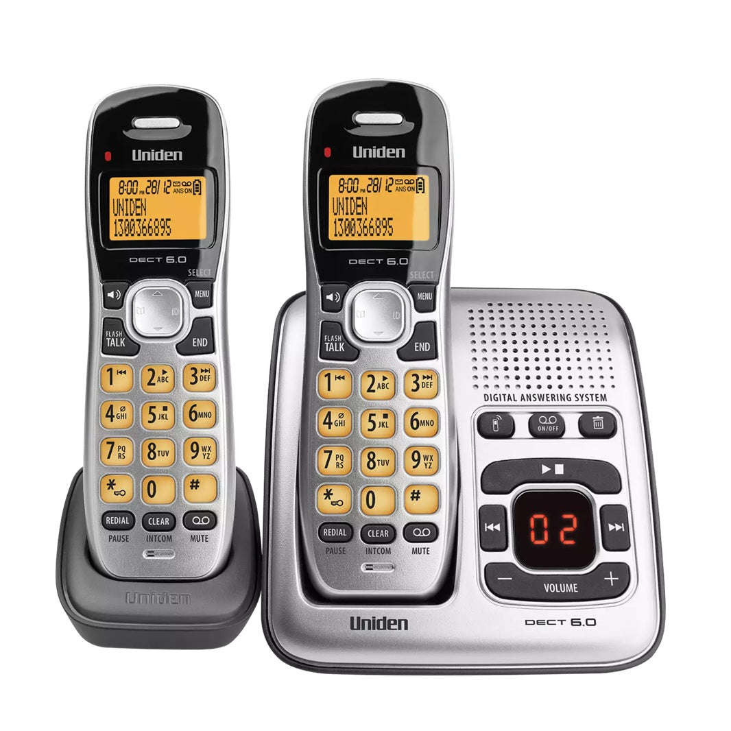 Uniden Cordless Phone Twin Handset | 2 Handset Digital Telephone, Answering Machine, Caller ID