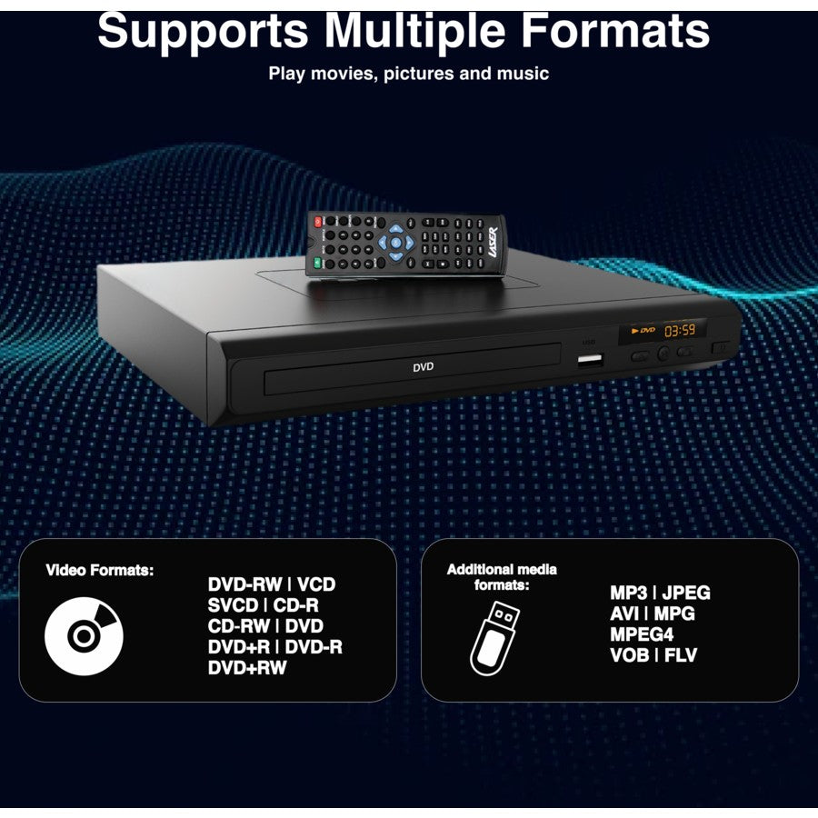 Laser Multi Region Free DVD Player | Movie Video HD HDMI  Composite USB W/ Remote