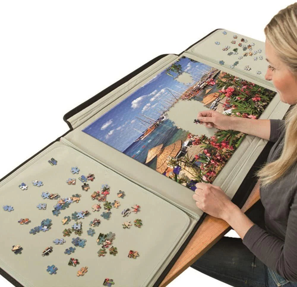 Portable Jigsaw Puzzle Carrier Board | 1000 Piece Mat Jig Saw Accessory Safe Carry Case Holder