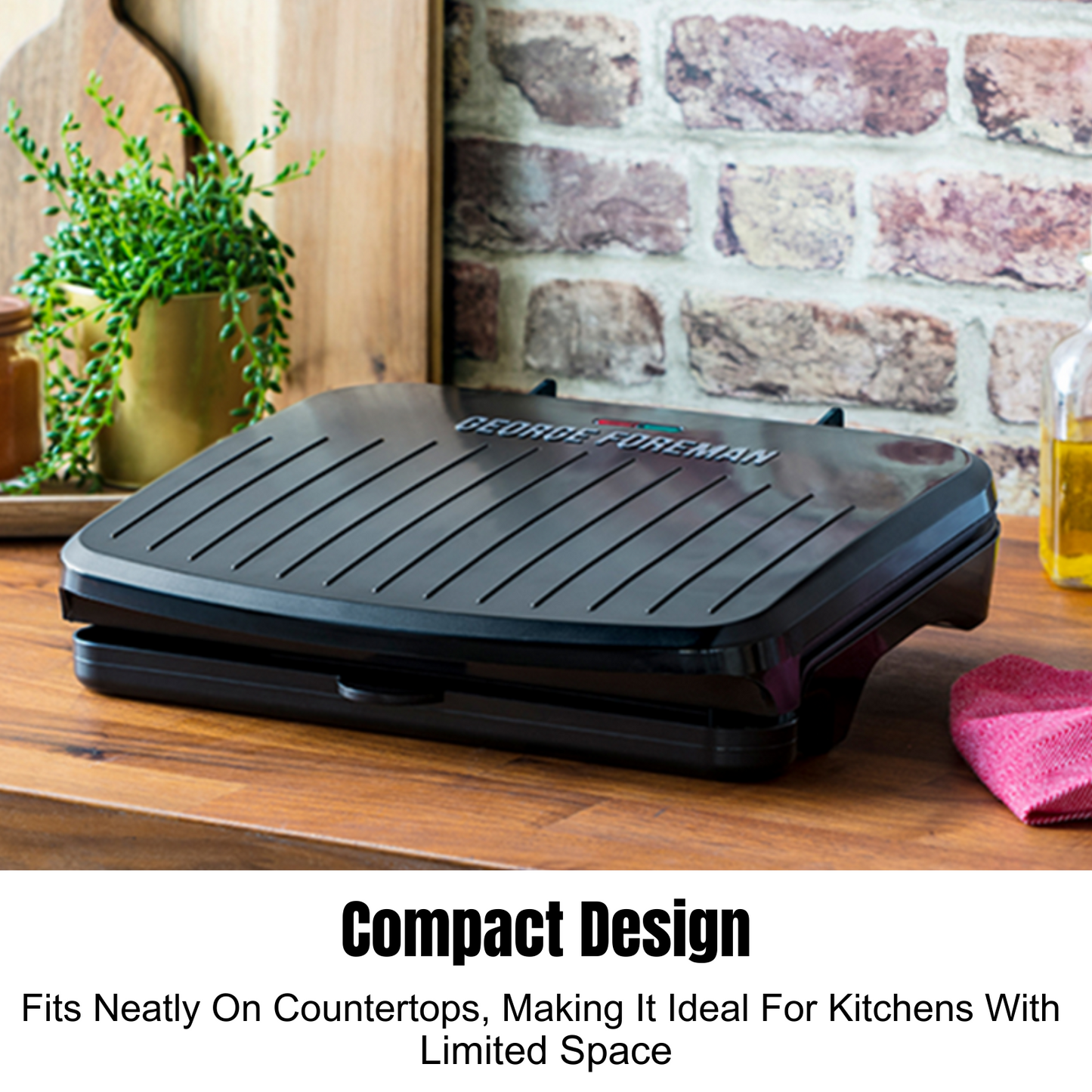 George Foreman Electric Contact Grill | Kitchen Benchtop Sandwich Panini Press Maker | Home Office Cafe Toaster Toastie Appliance