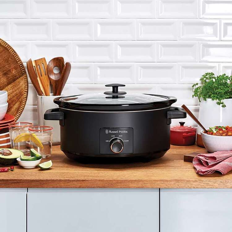 Russell Hobbs 7L Slow Cooker | Curry Stew Family Meal Maker 3 Heat w/ Removable Ceramic Pot