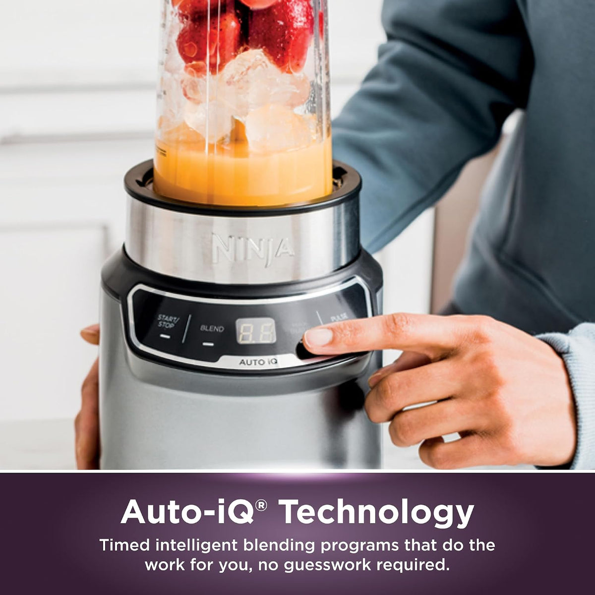 Ninja Blender Smoothie Maker Fruit Vegetable Countertop Shakes Mixer Juicer Cocktail Ice Nut Crusher