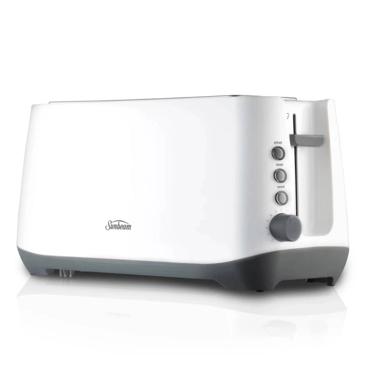 Sunbeam 4 Slice Toaster, White Electric Bread Toast Maker, Modern Kitchen Appliance