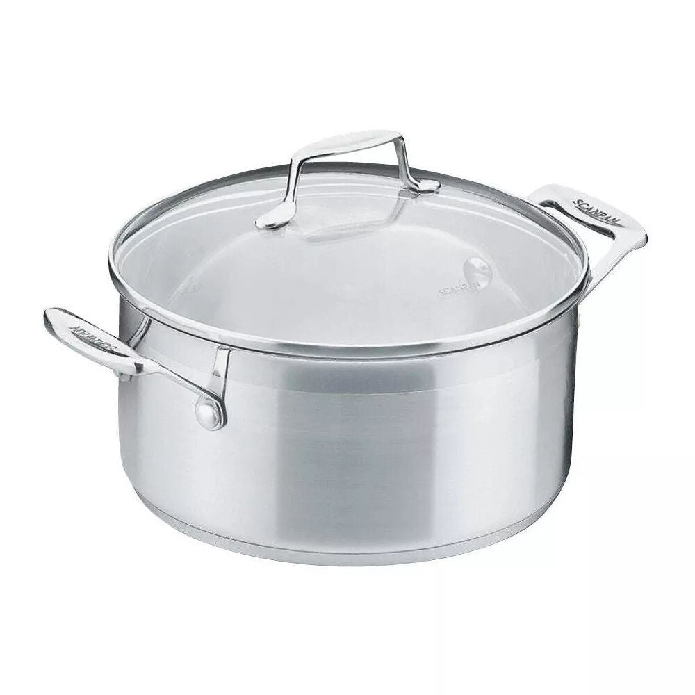 Scanpan Impact 24cm Stock Pot Pasta Cooking Pot 4.8L Stainless Steel Casserole with Lid