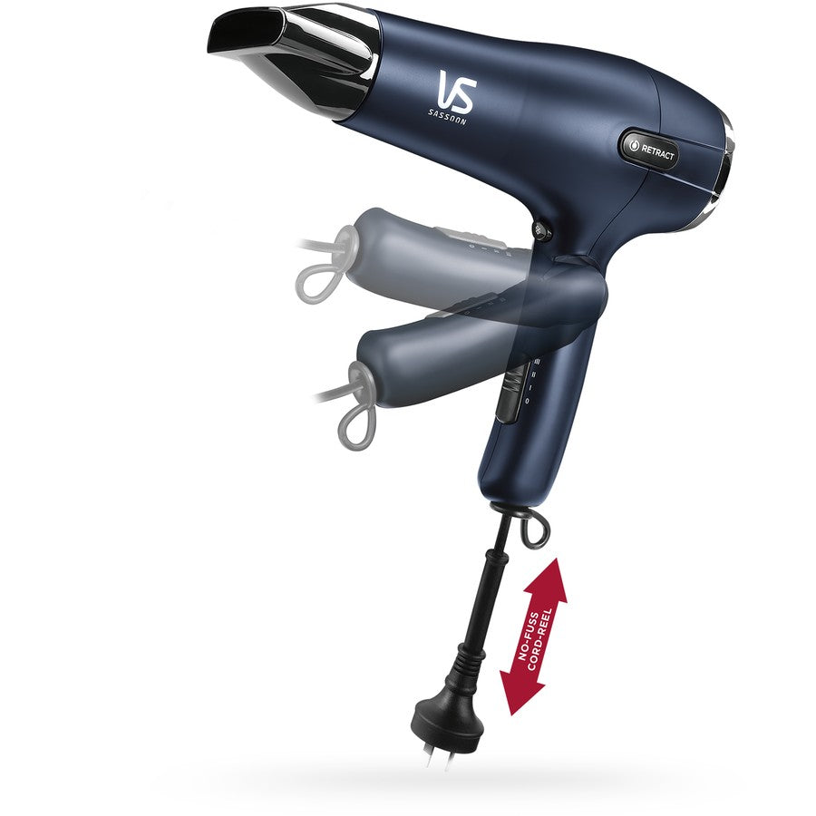 VS Sassoon Hair Dryer 2100W Electric Folding Blow Dryer Folding Retractable Cord Hair Styler