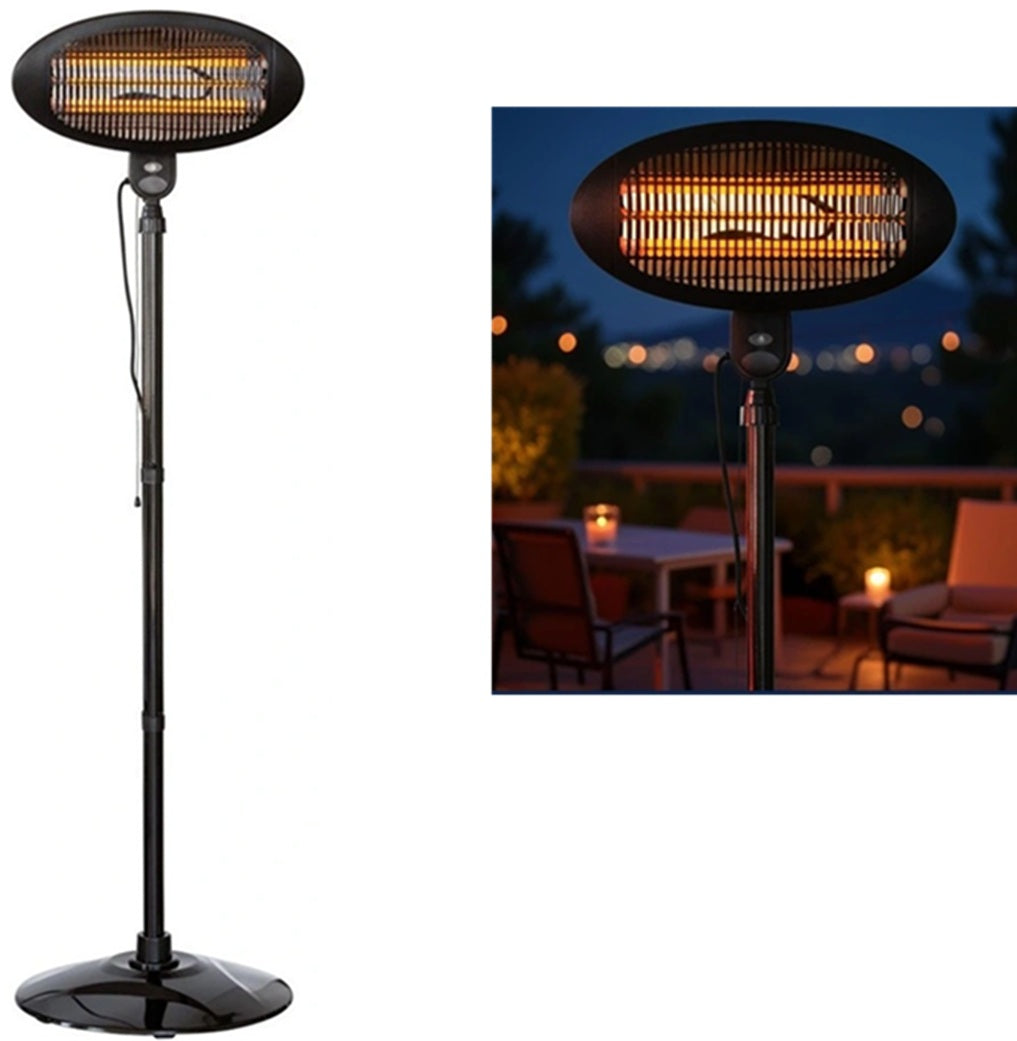 2000W Lenoxx Outdoor Electric Patio Balcony Heater | Standing Heat Radiant Warmer Heating