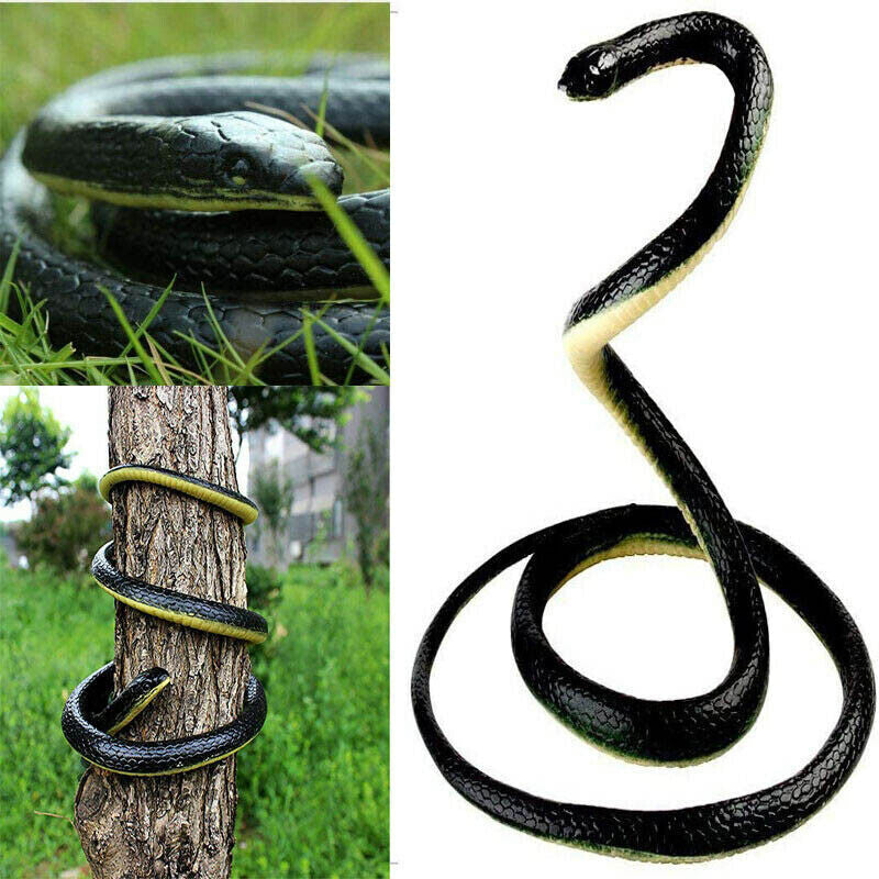 Realistic Rubber Snake Toy - Fake Garden Snake for Pranks | Pest Control & Halloween Decoration | Lifelike Scary Gag Gift