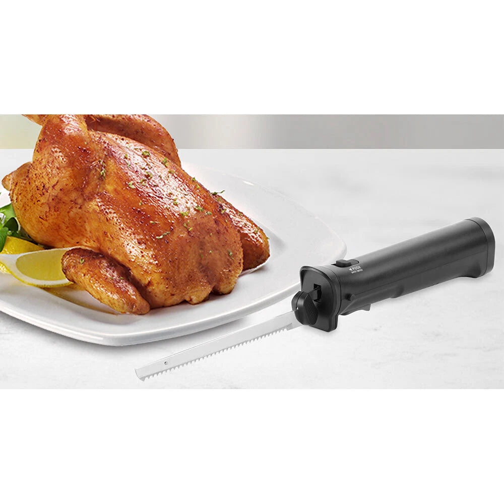 Cordless Electric Knife Carving Meat Bread Cheese Cutting Tool Slicer Stainless Steel Blades
