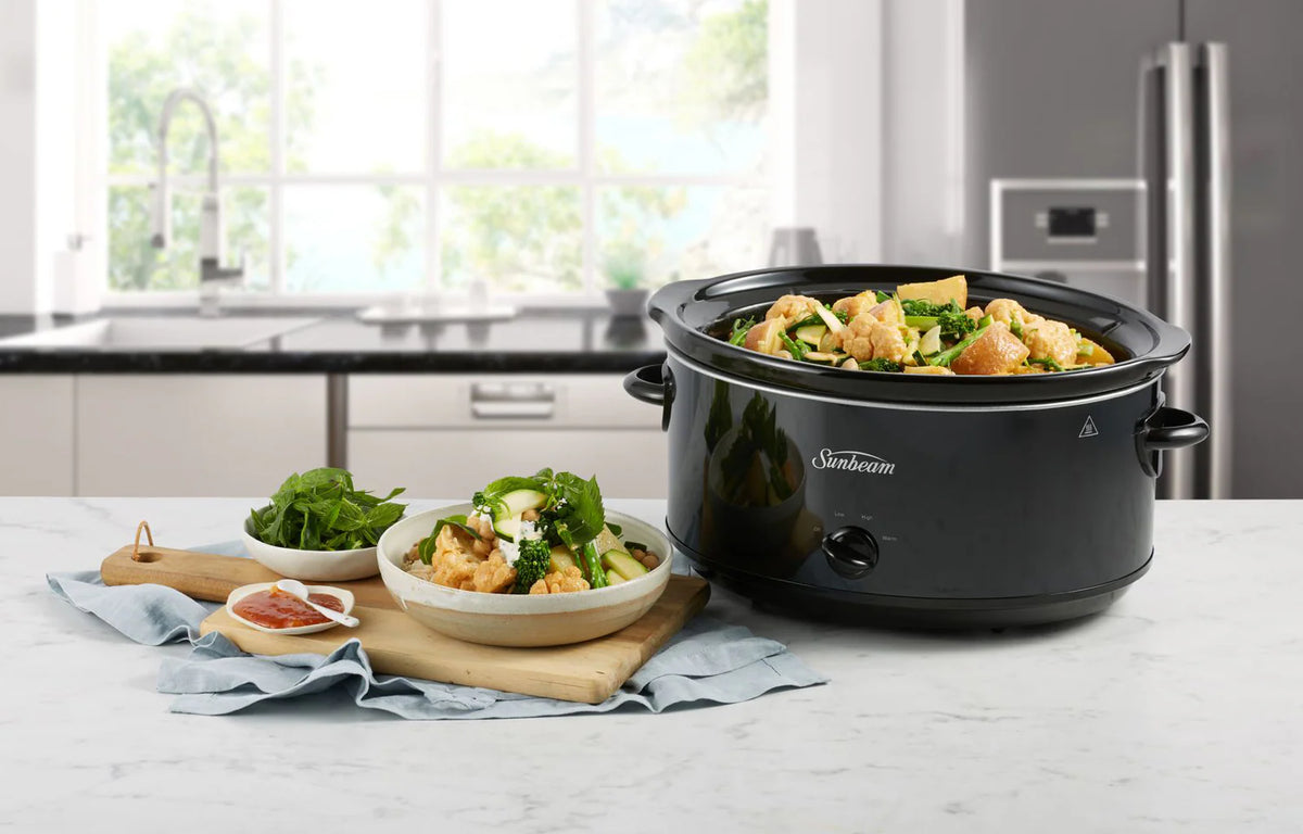 Sunbeam Slow Cooker Electric 7.5L Meat Stew Soup Maker, Ceramic Bowl, Home Kitchen Appliance
