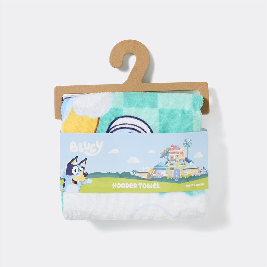 Bluey Hooded Beach Towel | Kids Toddler Cotton Absorbent Bingo Drying Towel 60x120cm