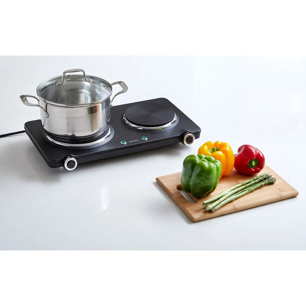 Westinghouse Electric Portable Dual Hot Plate Stove | Cooktop Cooker Kitchen Hotplate Caravan Cooking