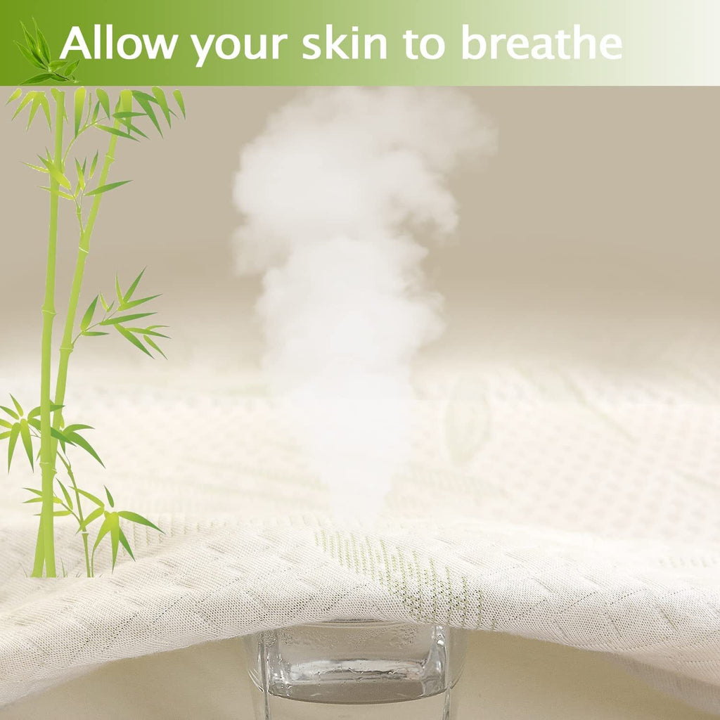 Bamboo Waterproof Mattress Protector - QUEEN - Washable Breathable Matress Cover, Dust Mite prevention , Fully Fitted Skirt