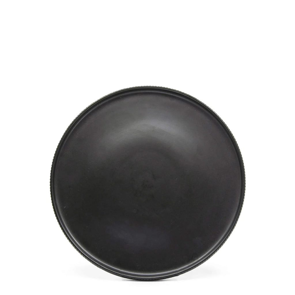 Salt & Pepper Stoneware 4 Person Stone Dinner Set 12 Pieces Dinnerware Black Elegant