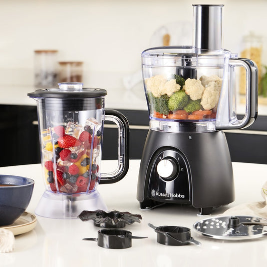 Russell Hobbs Food Processor | Fruit Vegetable Slicer Slicing Machine w/ Blender | Smoothie Maker