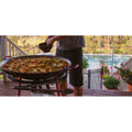 Portable 46cm Paella Pan Gas Burner Set Catering Tray Rice Seafood Cooker - Outdoor Paella Cooking Set Polished Steel/Red
