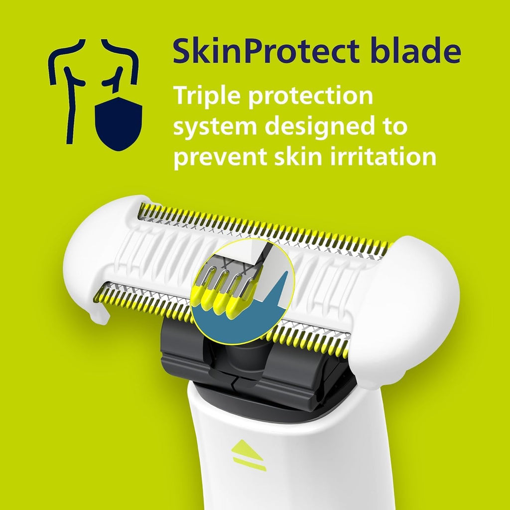 Philips  OneBlade Intimate Trimmer, Armpit and Intimate areas | SkinProtect Technology, 3mm Cordless Grooming Razor Shaver