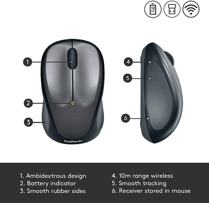 Logitech Wireless Bluetooth Mouse | Slim Soft Rubber Grips | Computer Laptop School Work
