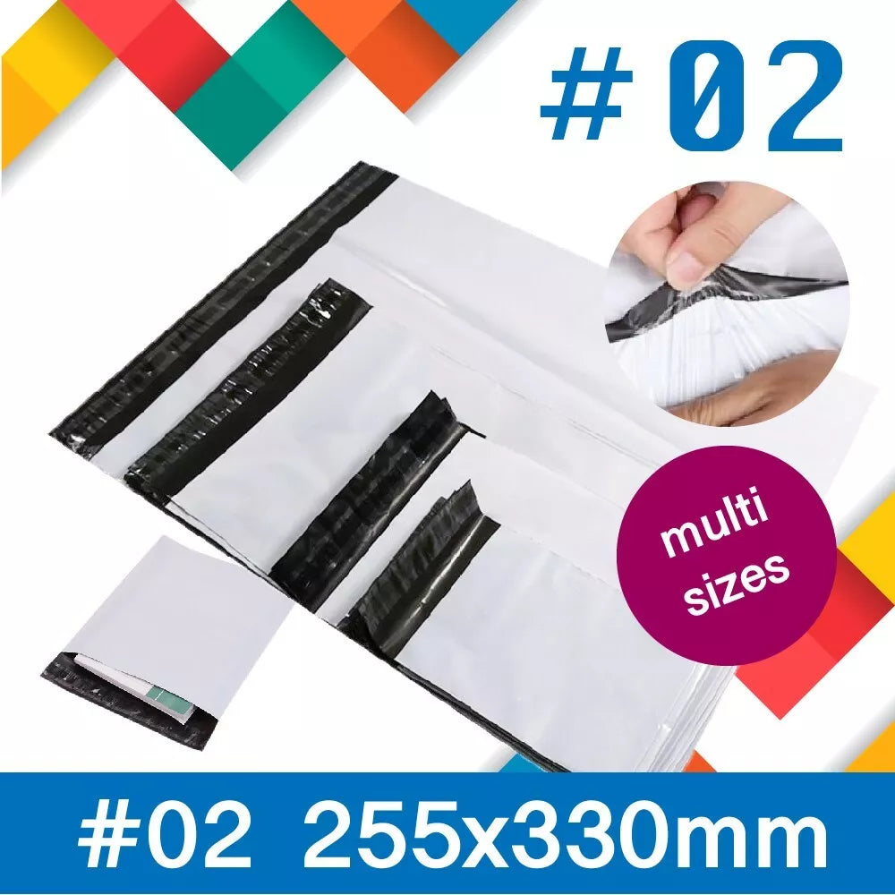 100x Postage Satchel | 25x33cm Packaging Delivery Self-Sealing Mailing Poly Bags