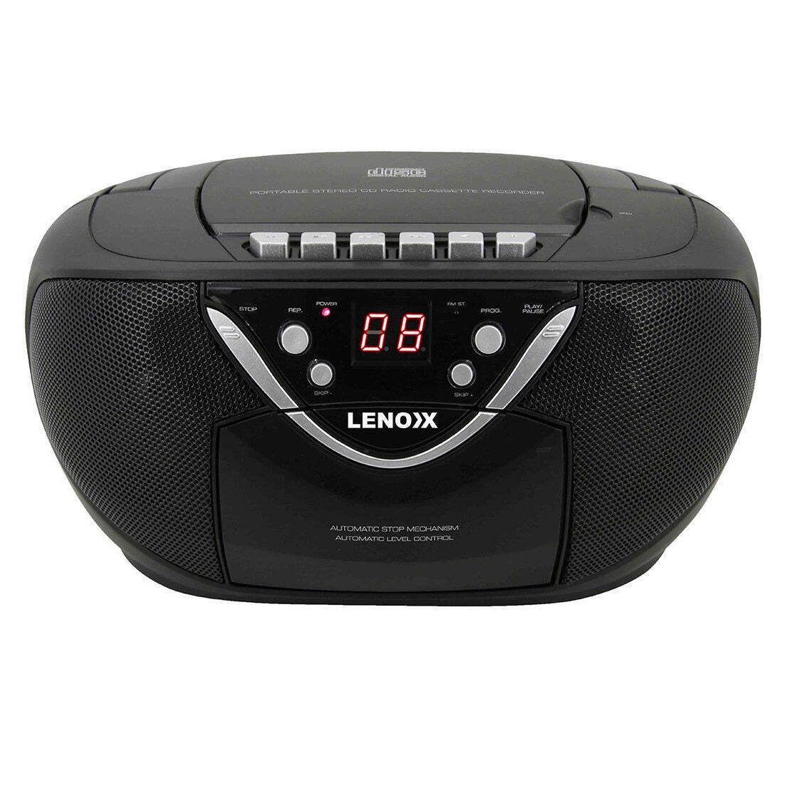 Lenoxx Portable CD/Cassette Player with AM/FM Radio Speaker