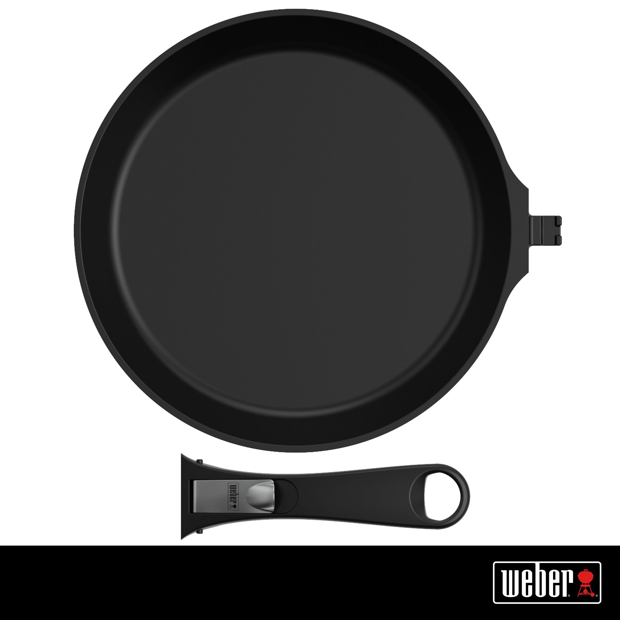 Weber Large Fry Pan |  Titanium Frying Pan Scratch Resistant | Suits Gas Barbecue | Detachable Handles