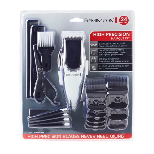 Remington Men's 23 Piece Haircutting Set | Corded Electric Precision Hair Clipper Trimmer