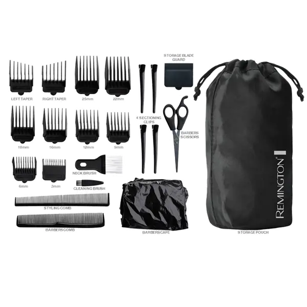 Remington Men's 23 Piece Haircutting Set | Corded Electric Precision Hair Clipper Trimmer