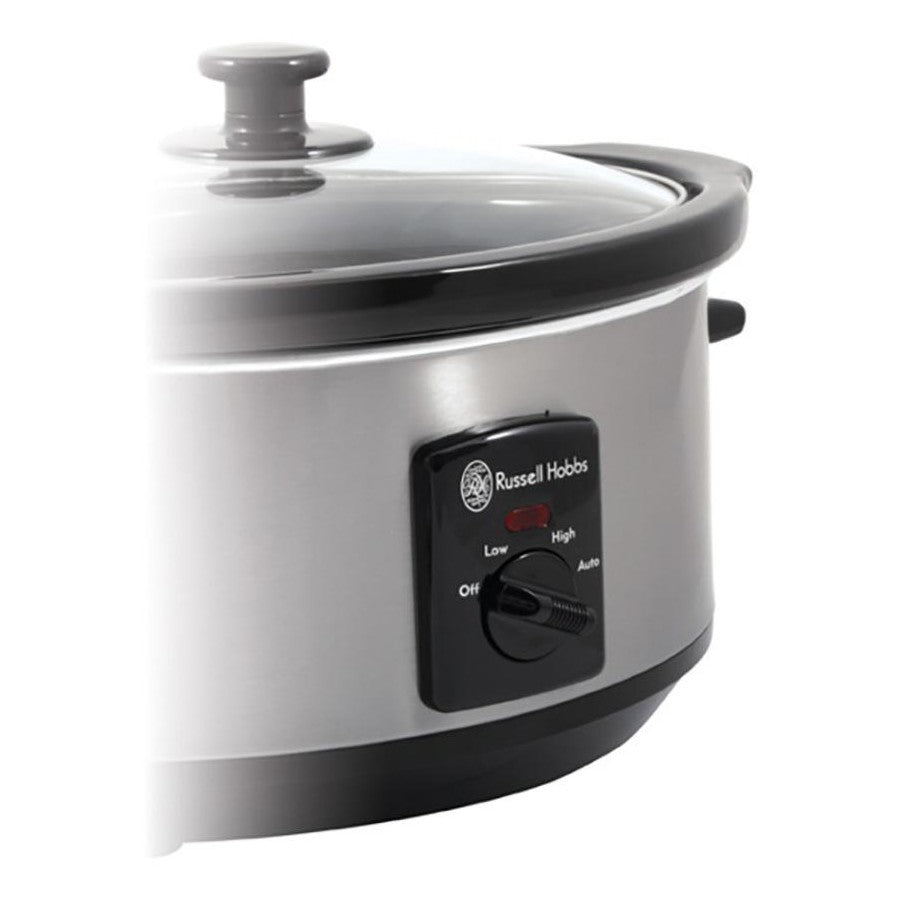Russell Hobbs Slow Cooker 3.5L | Overnight Stainless Steel Ceramic Curry Meat Stew Braise Pot