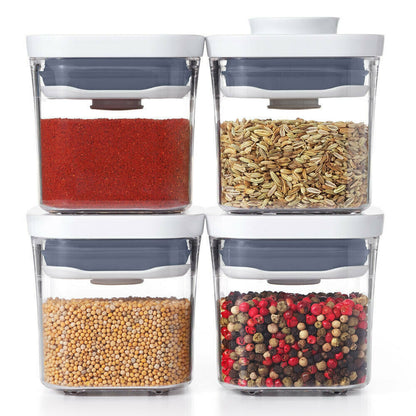 OXO 4 PC Container Storage Set | Mini Leftover Food Store Meal Prep Spice Nut Herb Airtight Craft Sewing