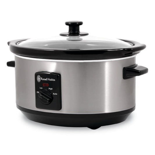 Russell Hobbs Slow Cooker 3.5L | Overnight Stainless Steel Ceramic Curry Meat Stew Braise Pot