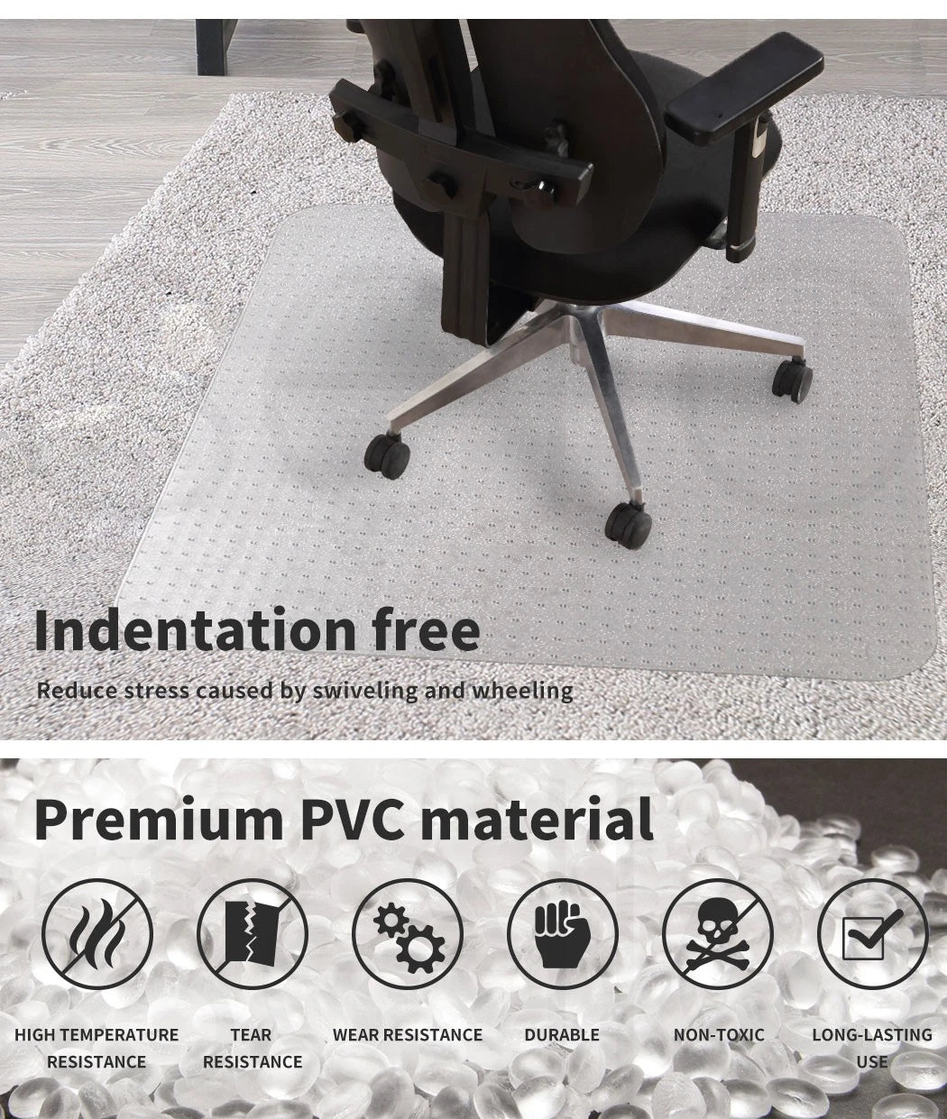 Computer Chair Mat | Home Office Carpet Floor PVC Protector Hard Wood Chairmat | PVC Plastic Carpet Protector