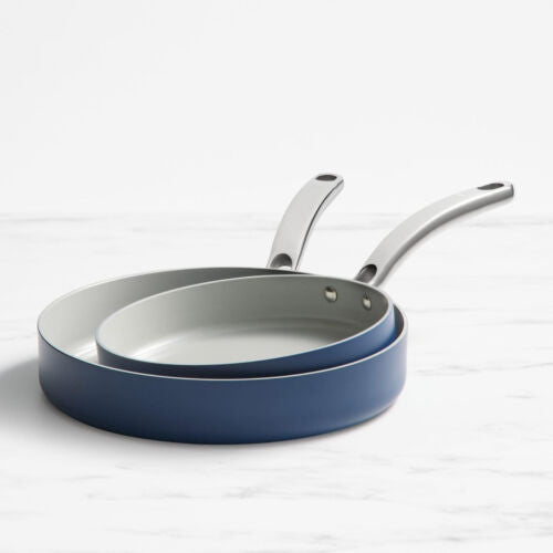 Wolstead 2 Pack Ceramic Frypans Frying Pans | 24cm and 30cm Fry Pans Saucepan Cookware | PFOA LEAD FREE | Induction Safe
