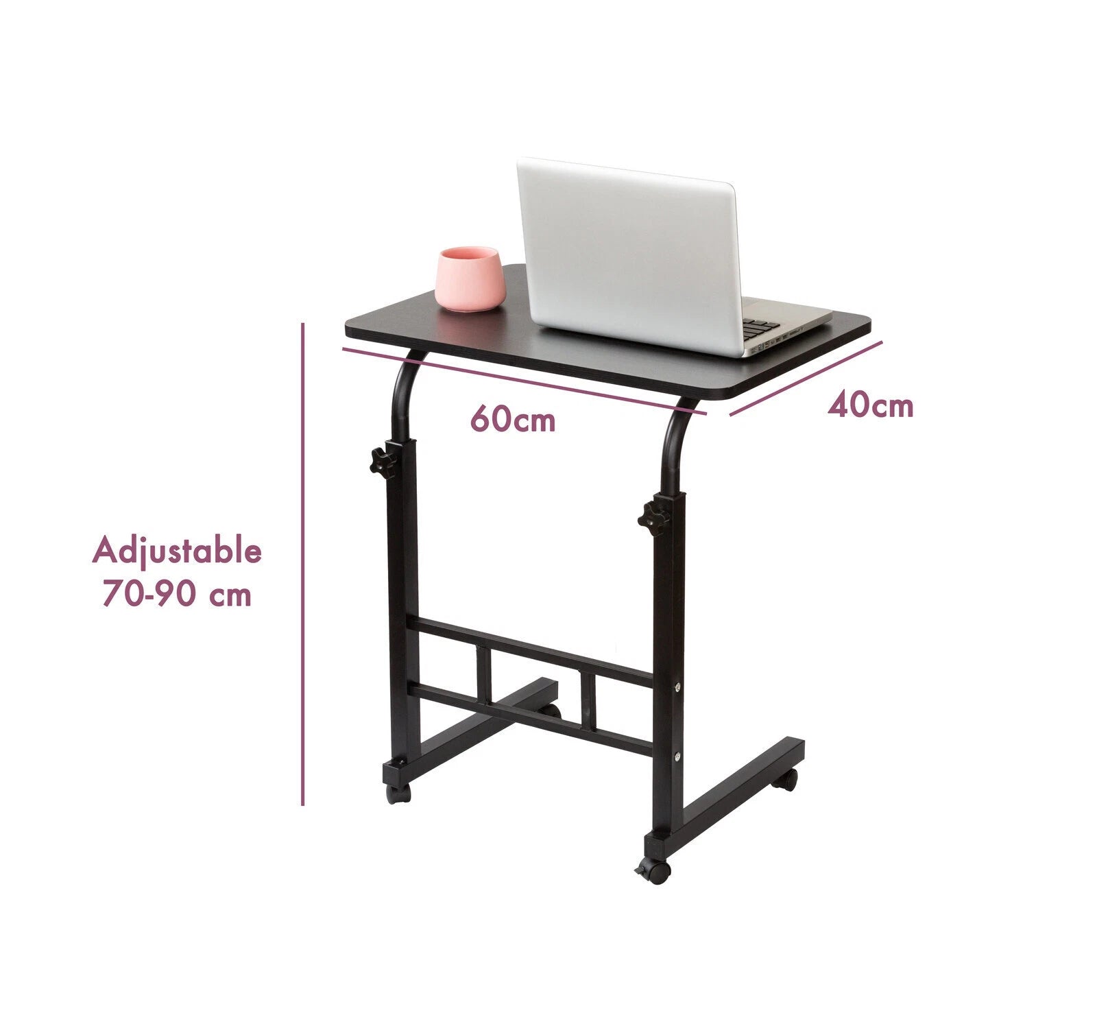 Portable Laptop Stand | Food Tablet Tray Standing Bed Table Height Adjustable