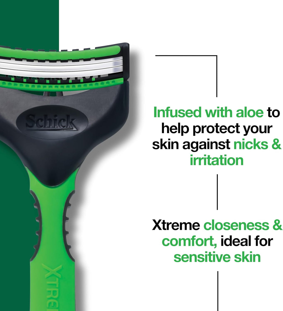 Schick Men's Sensitive 12 Pack Razor Blades Disposable Facial Shavers, Aloe Lube Strip, Flex Blades | Flex Blades Adapts to Face Contours | 3 Blade Cartridge