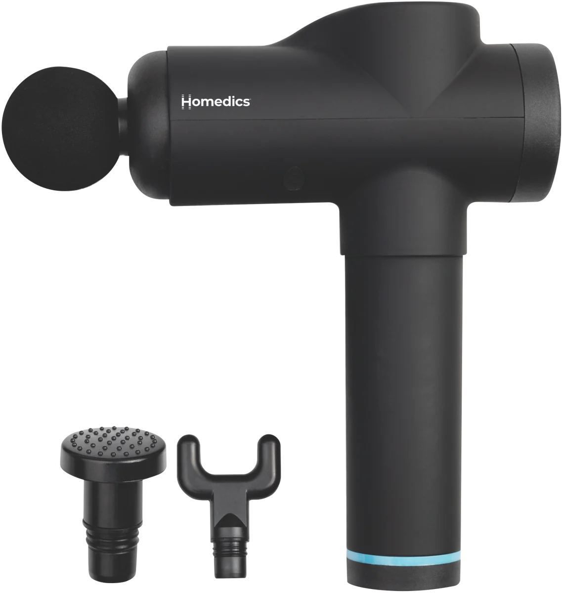 Homedics Percussion Massager Gun - Cordless Rechargeable Deep Tissue Handheld Massage 4 Attachments, 30 Power Levels,